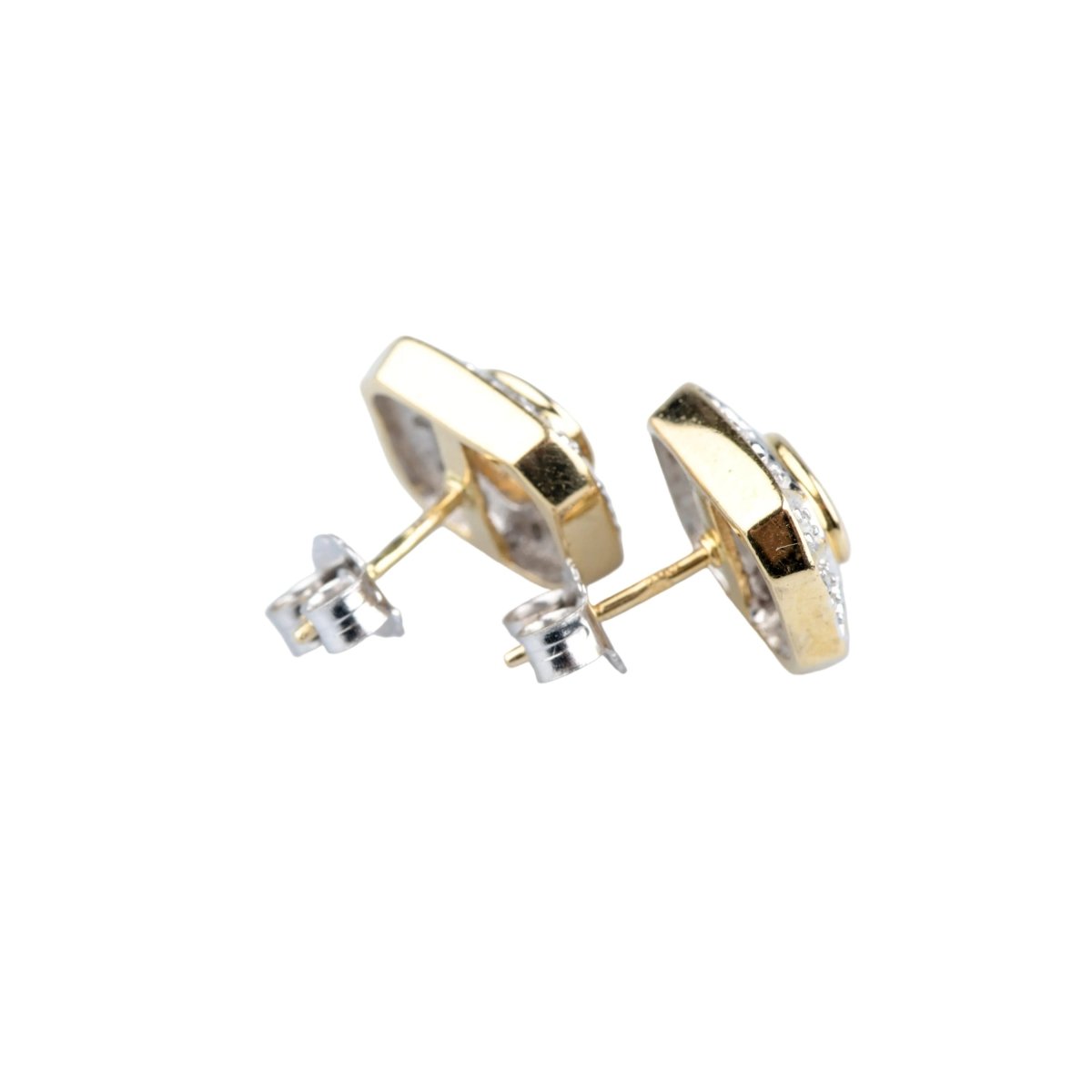 Boucles d'oreilles en or jaune, saphirs et diamants - Castafiore