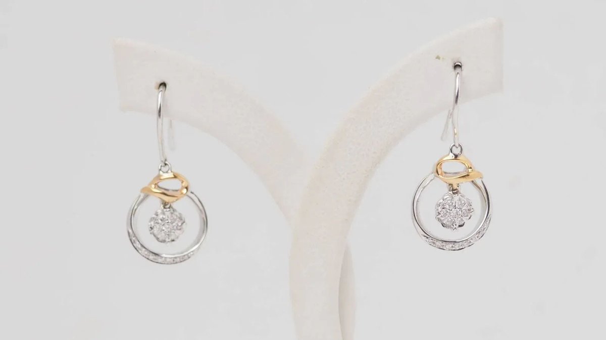 Boucles d'oreilles en or rose blanc et diamants - Castafiore