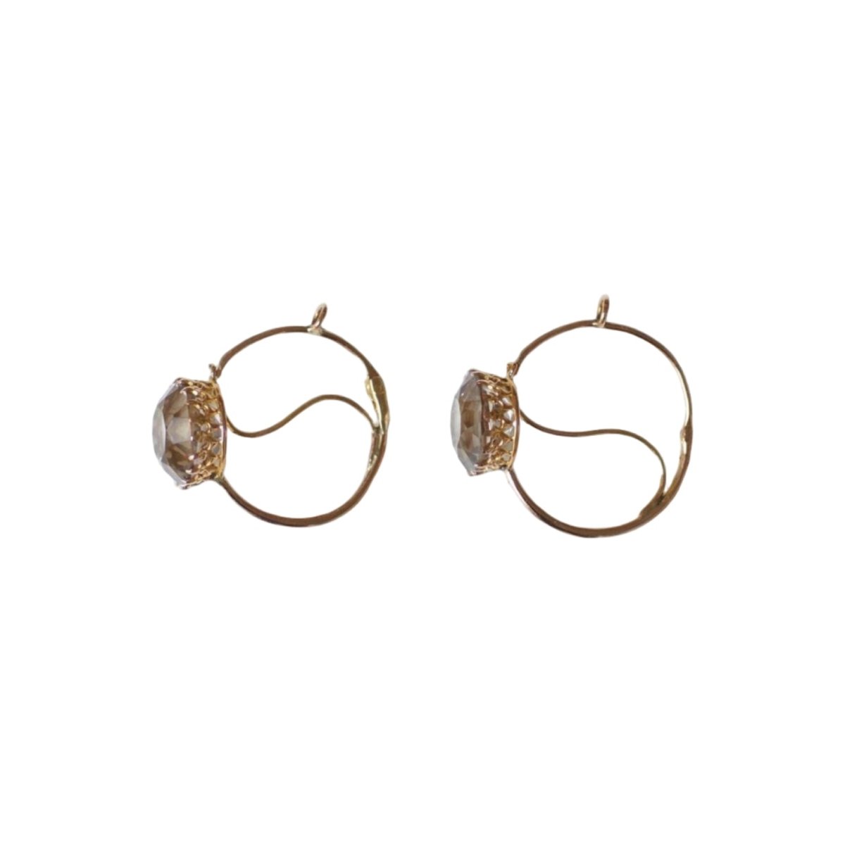 Boucles d'Oreilles en or rose et améthystes - Castafiore