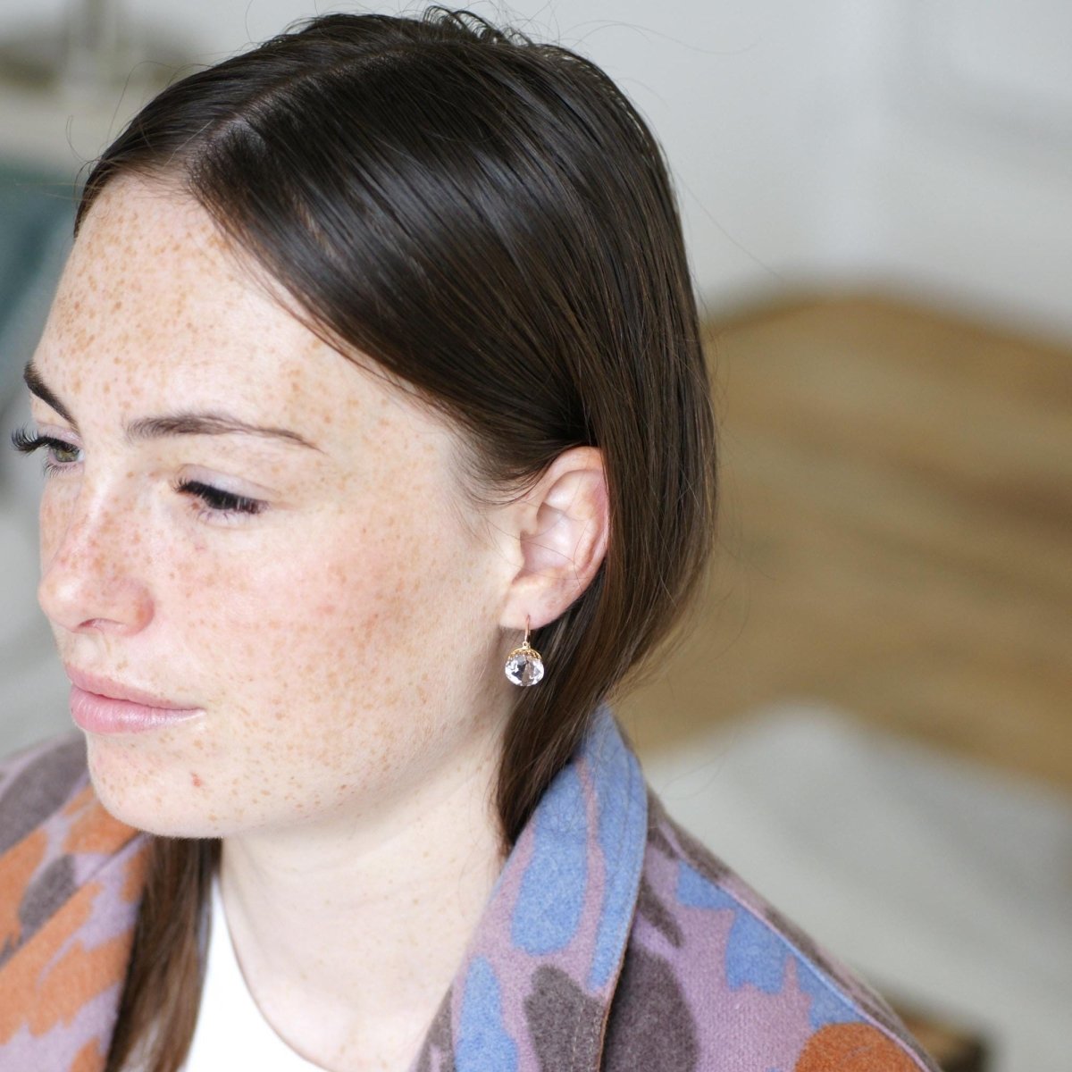 Boucles d'Oreilles en or rose et améthystes - Castafiore