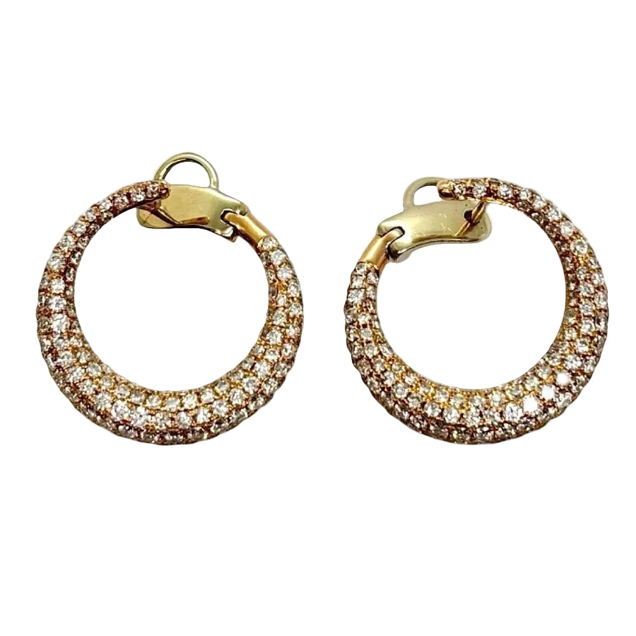 Boucles d'oreilles en or rose et diamants - Castafiore