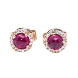 Boucles d'oreilles en or rose et rubis - Castafiore