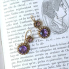 Boucles d'oreilles en or rose, or jaune, améthystes et perles - Castafiore