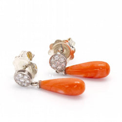 Boucles d'oreilles en oréilles en blanc et corail - Castafiore