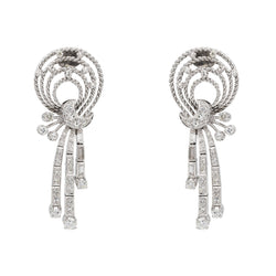 Boucles d'oreilles en palladium et diamants - Castafiore