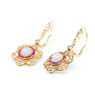 Boucles d'oreilles en pierre, diamants et rubis - Castafiore