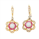 Boucles d'oreilles en pierre, diamants et rubis - Castafiore