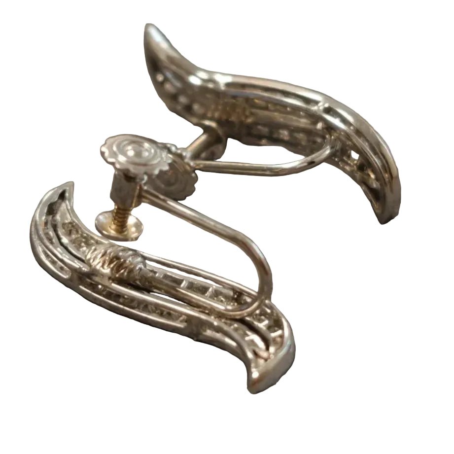 Boucles d'oreilles en platine et diamants - Castafiore