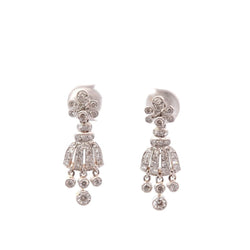 Boucles d'oreilles en platine et diamants - Castafiore