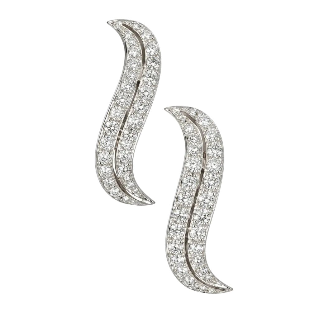 Boucles d'oreilles en platine et diamants - Castafiore
