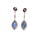 Boucles d'oreilles en platine, saphirs et diamants - Castafiore