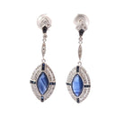 Boucles d'oreilles en platine, saphirs et diamants - Castafiore