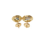 Boucles d'oreilles entourage en or jaune, saphirs et diamants - Castafiore