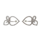 Boucles d'oreilles Feuille Or blanc Diamant - Castafiore