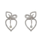 Boucles d'oreilles Feuille Or blanc Diamant - Castafiore