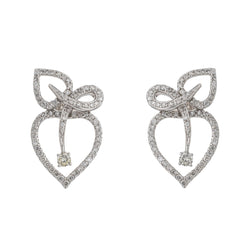 Boucles d'oreilles Feuille Or blanc Diamant - Castafiore