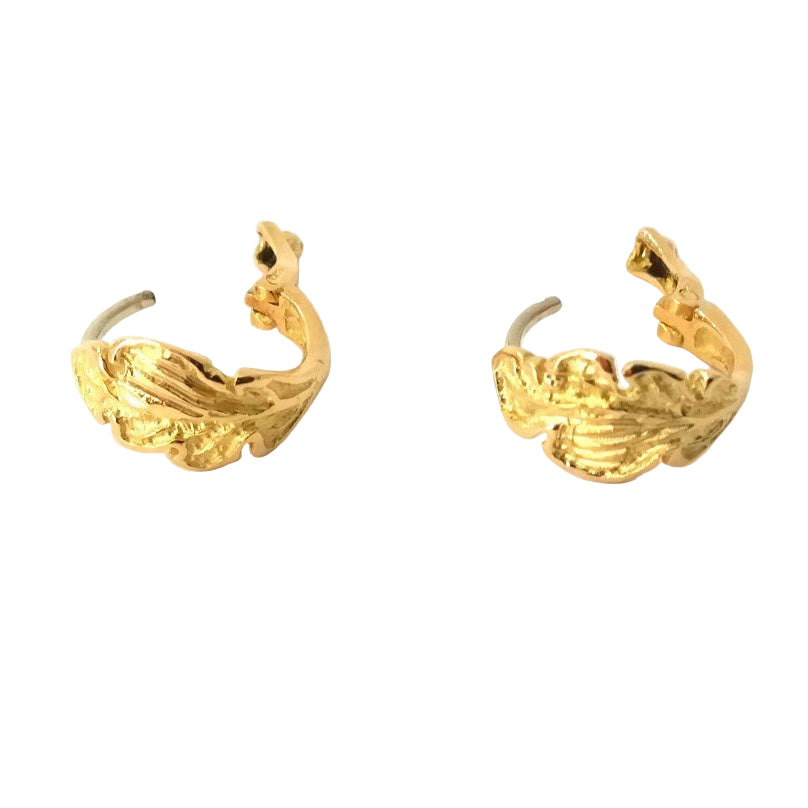 Boucles d'oreilles Feuilles en or jaune - Castafiore