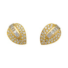 Boucles d'oreilles "Feuilles" en or jaune et diamants - Castafiore