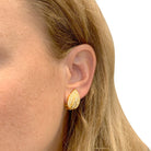 Boucles d'oreilles "Feuilles" en or jaune et diamants - Castafiore