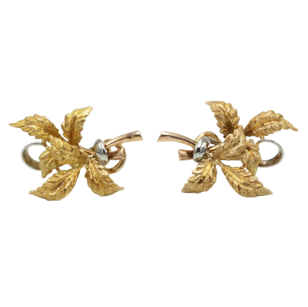 Boucles d'oreilles Feuilles en or tricolore - Castafiore