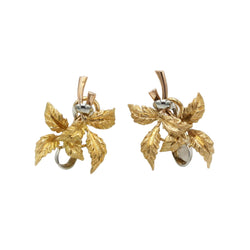 Boucles d'oreilles Feuilles en or tricolore - Castafiore