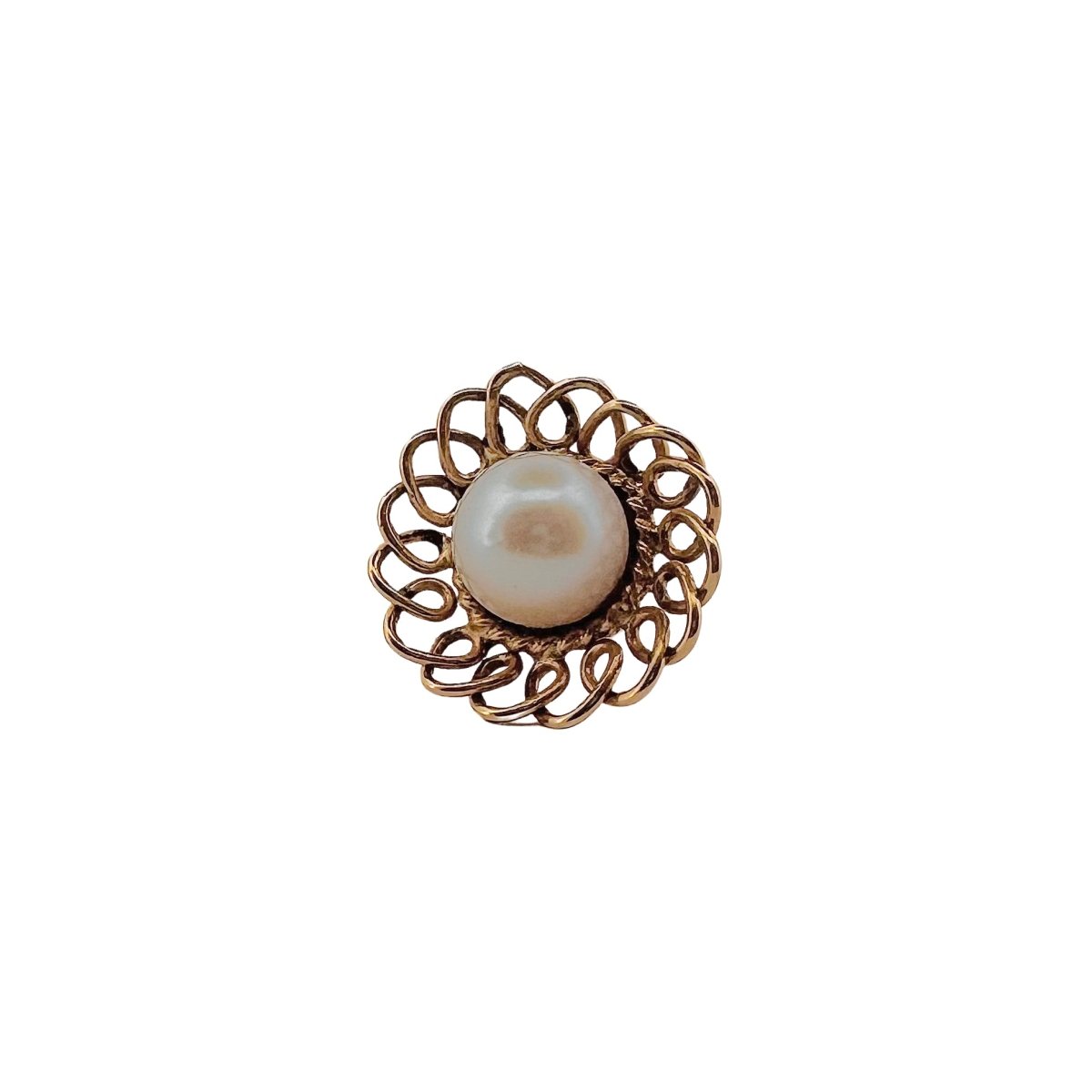 Boucles d'oreilles Fleur en or jaune et perles - Castafiore