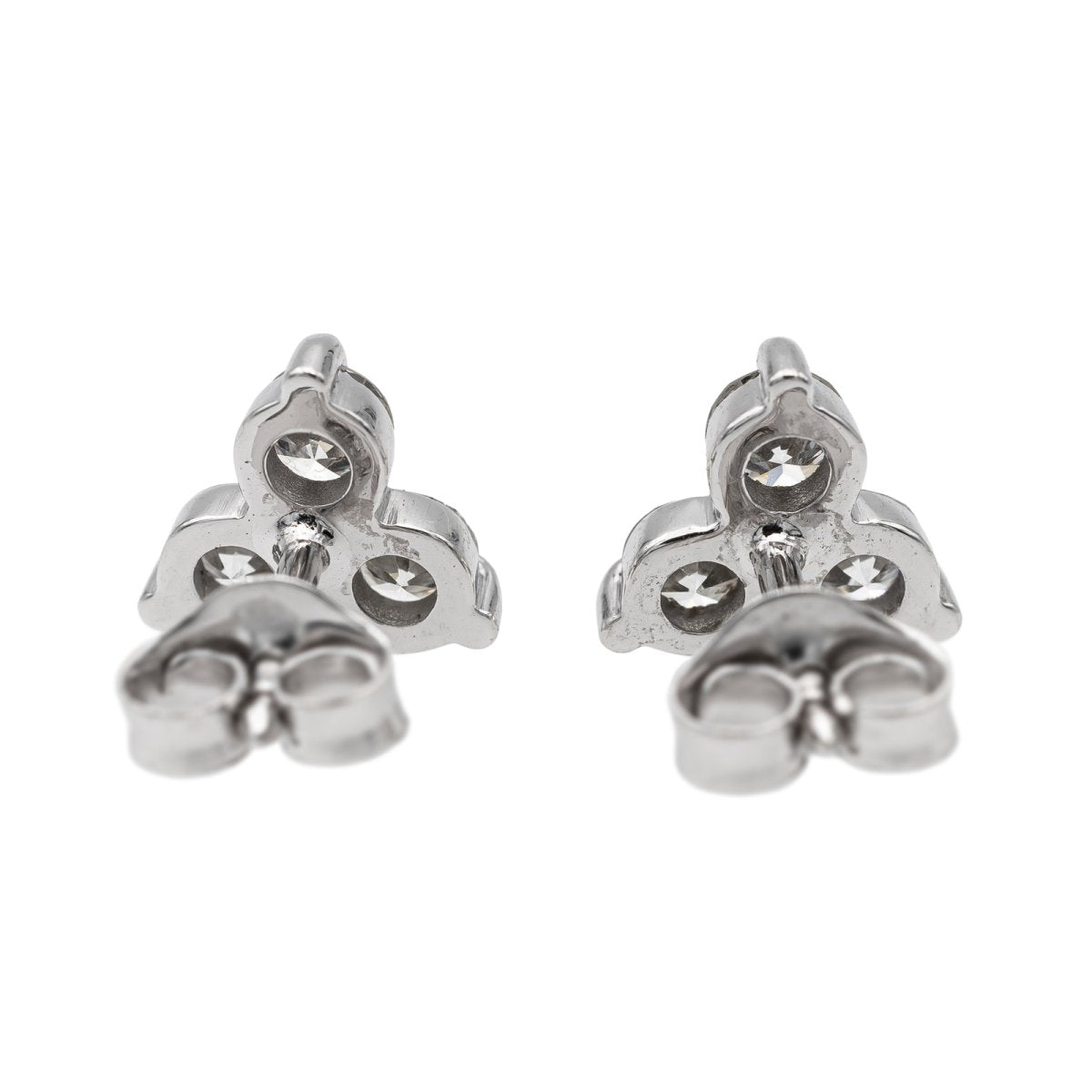 Boucles d'oreilles Fleur Or blanc Diamant - Castafiore