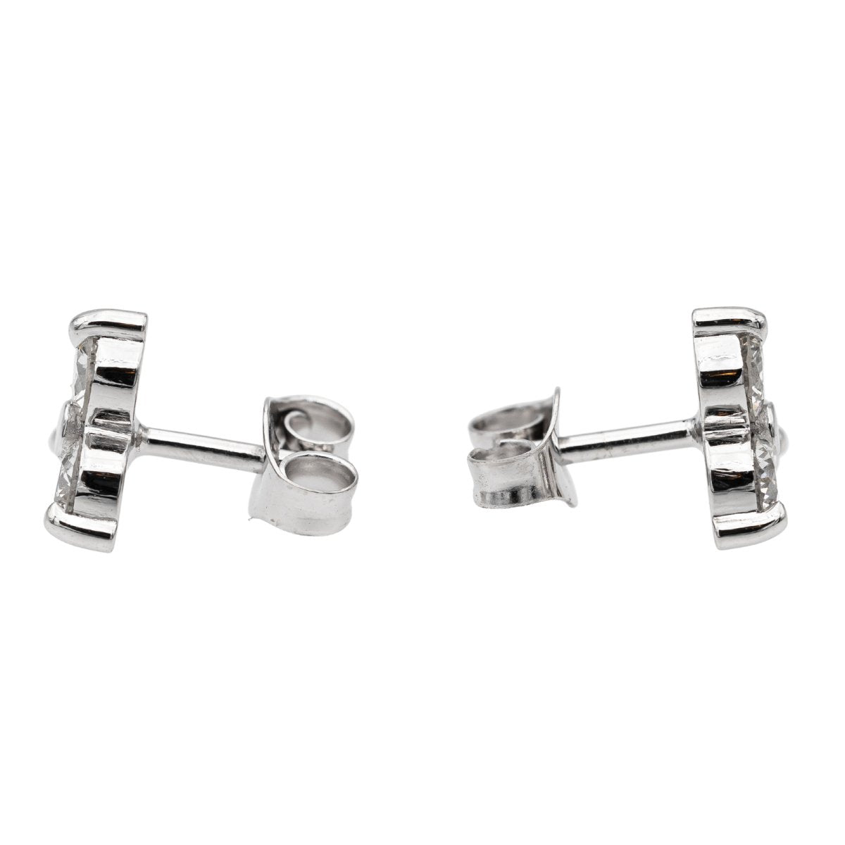 Boucles d'oreilles Fleur Or blanc Diamant - Castafiore