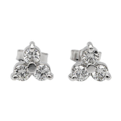 Boucles d'oreilles Fleur Or blanc Diamant - Castafiore