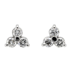 Boucles d'oreilles Fleur Or blanc Diamant - Castafiore
