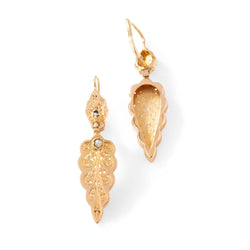 Boucles d'oreilles Fougères en or jaune et perles - Castafiore