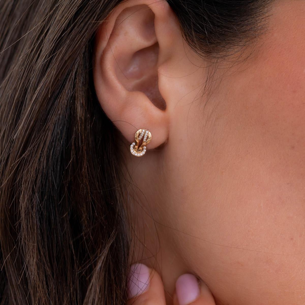 Boucles d'oreilles FRED "Chance Infinie" en or rose et diamants - Castafiore