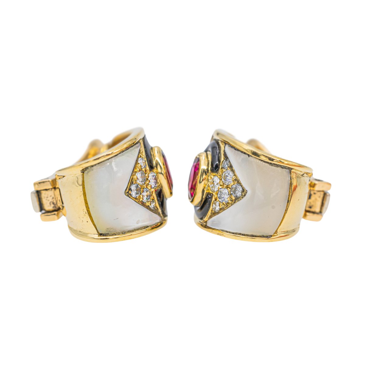 Boucles d'oreilles FRED en Or jaune et Rubis - Castafiore