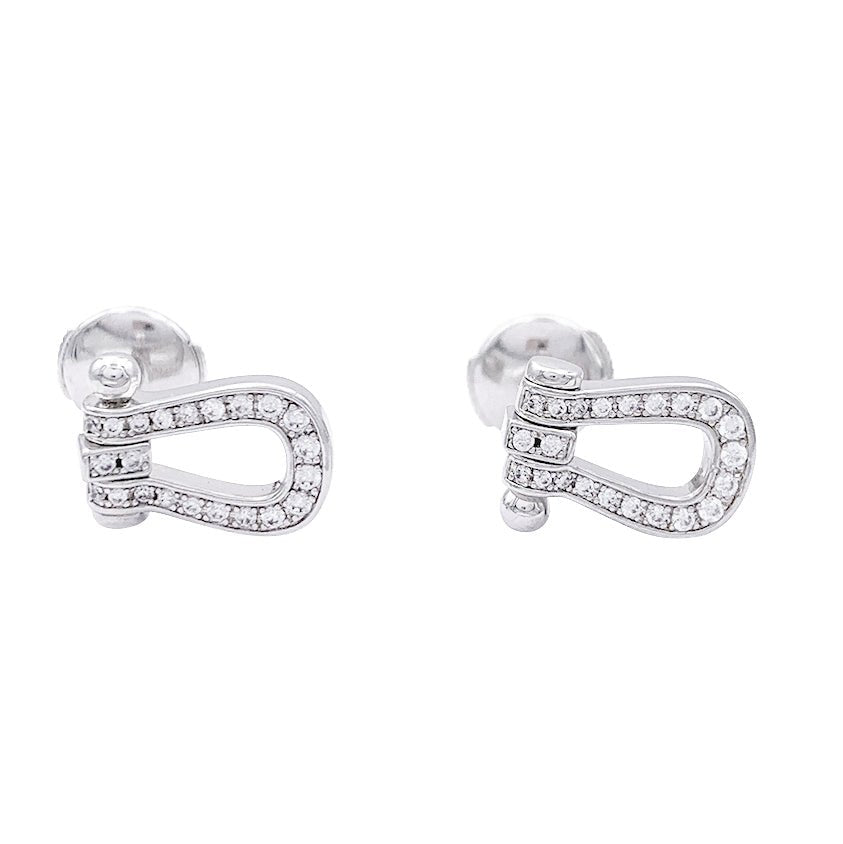 Boucles d'oreilles FRED, "Force 10", or blanc et diamants - Castafiore