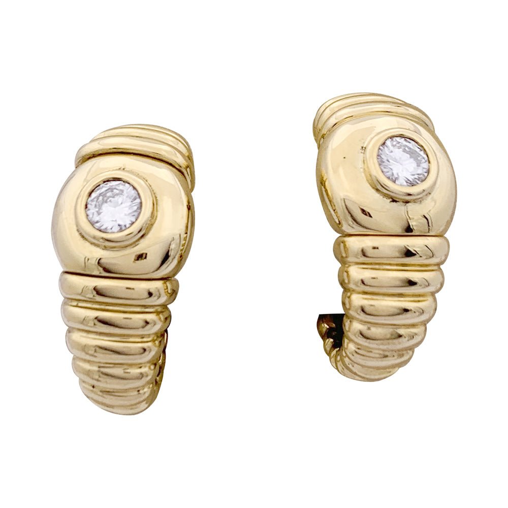 Boucles d'oreilles Fred, or jaune, diamants. - Castafiore