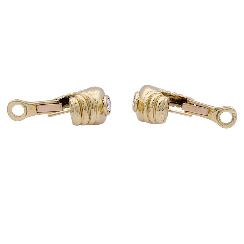Boucles d'oreilles Fred, or jaune, diamants. - Castafiore