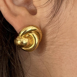 Boucles d'oreilles GODRONNÉ en or jaune - Castafiore