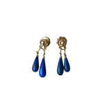 Boucles d'Oreilles Goutte Lapis Lazuli sur Or Jaune - Castafiore