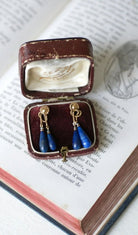 Boucles d'Oreilles Goutte Lapis Lazuli sur Or Jaune - Castafiore