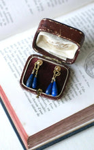 Boucles d'Oreilles Goutte Lapis Lazuli sur Or Jaune - Castafiore