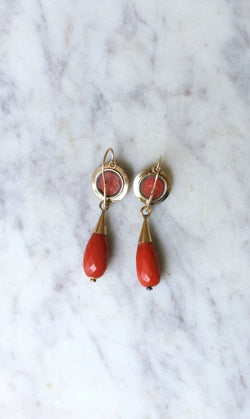 Boucles d'Oreilles Gouttes Corail - Castafiore
