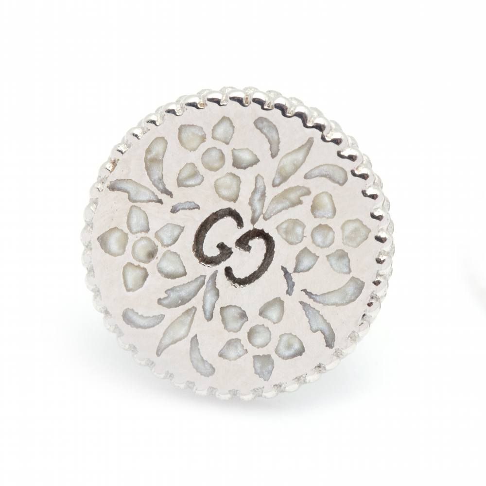 Boucles d'oreilles GUCCI en or blanc et métal - Castafiore