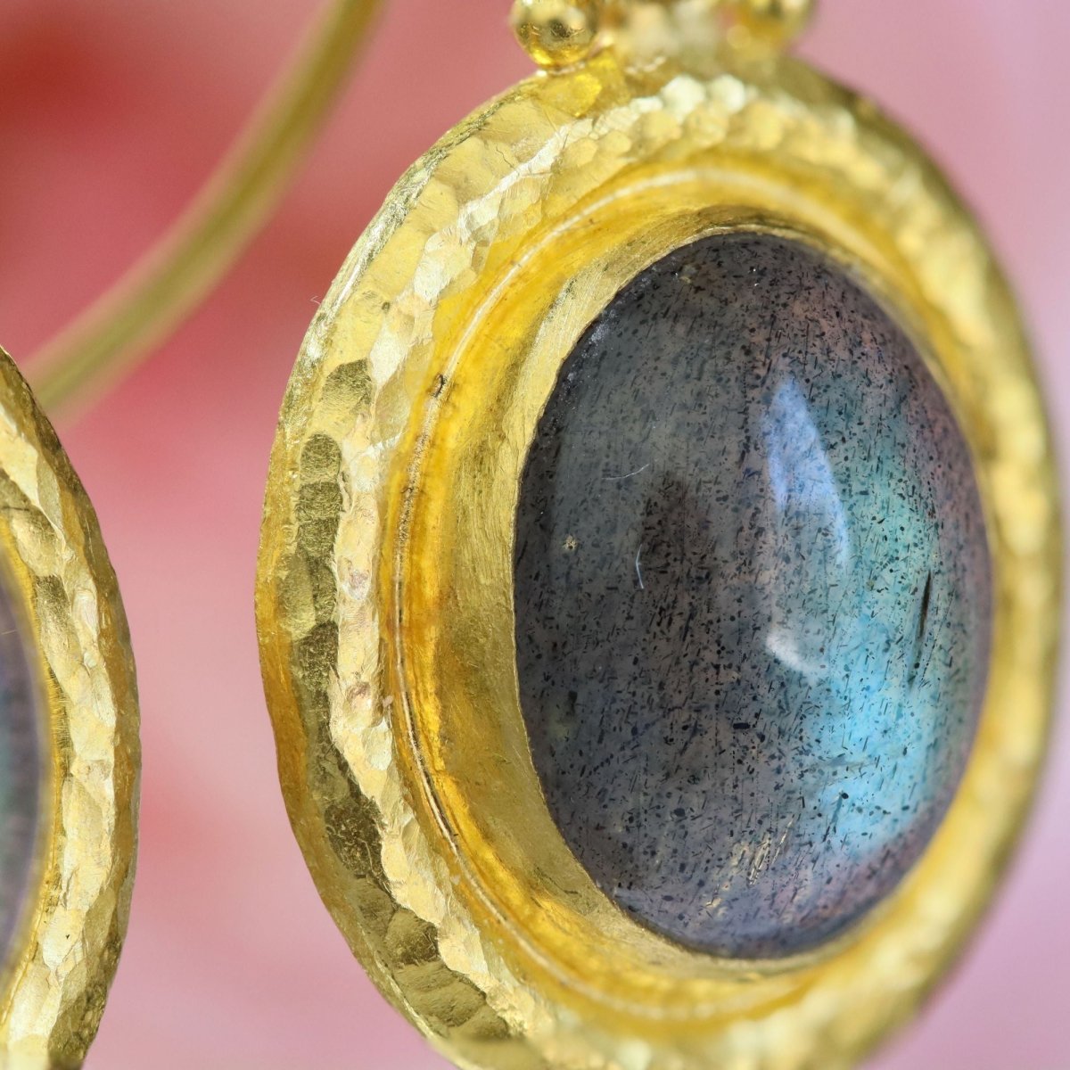 Earrings gold and labradorite Gurhan