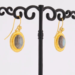 Earrings gold and labradorite Gurhan