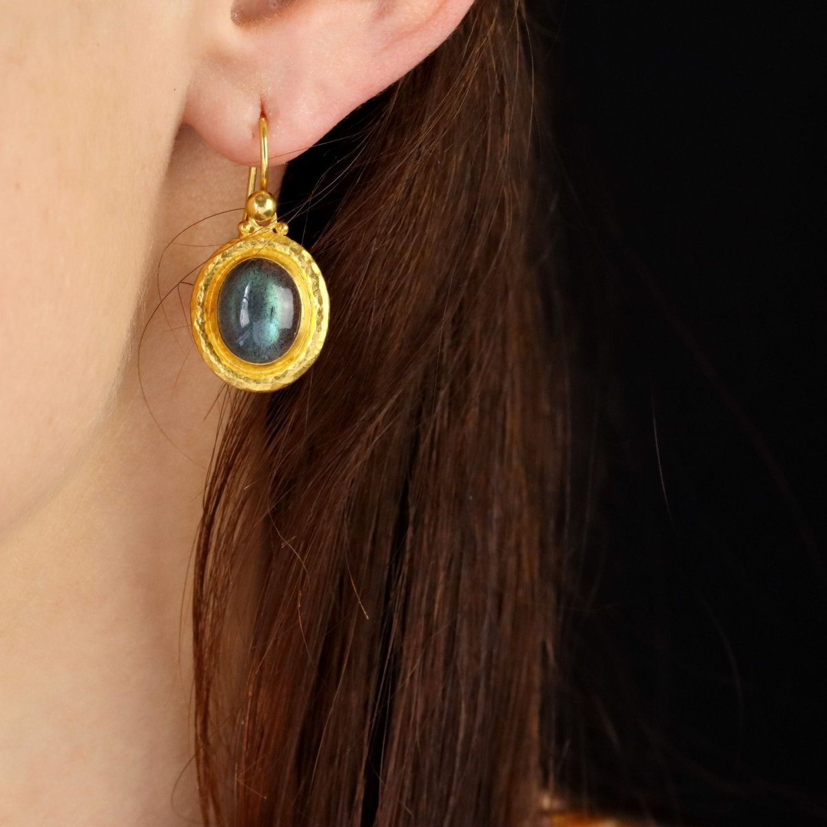Earrings gold and labradorite Gurhan