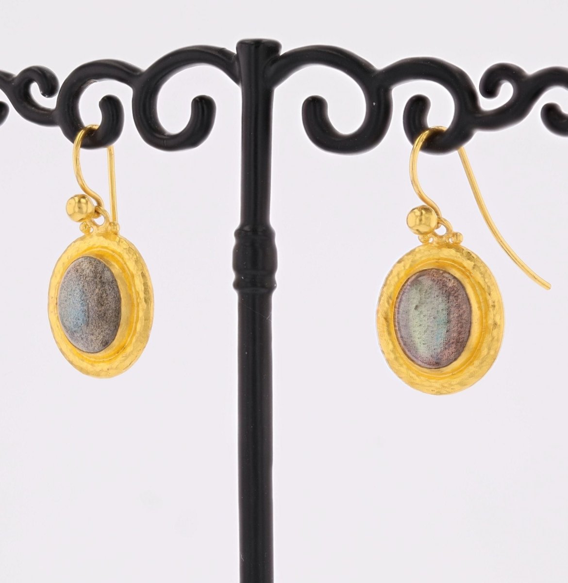 Earrings gold and labradorite Gurhan