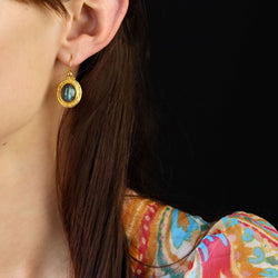 Earrings gold and labradorite Gurhan