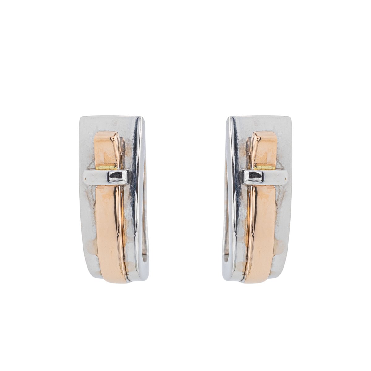 Boucles d'oreilles GUY LAROCHE Dormeuses en or blanc et or rose - Castafiore