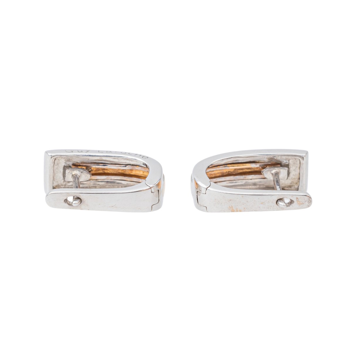 Boucles d'oreilles GUY LAROCHE Dormeuses en or blanc et or rose - Castafiore