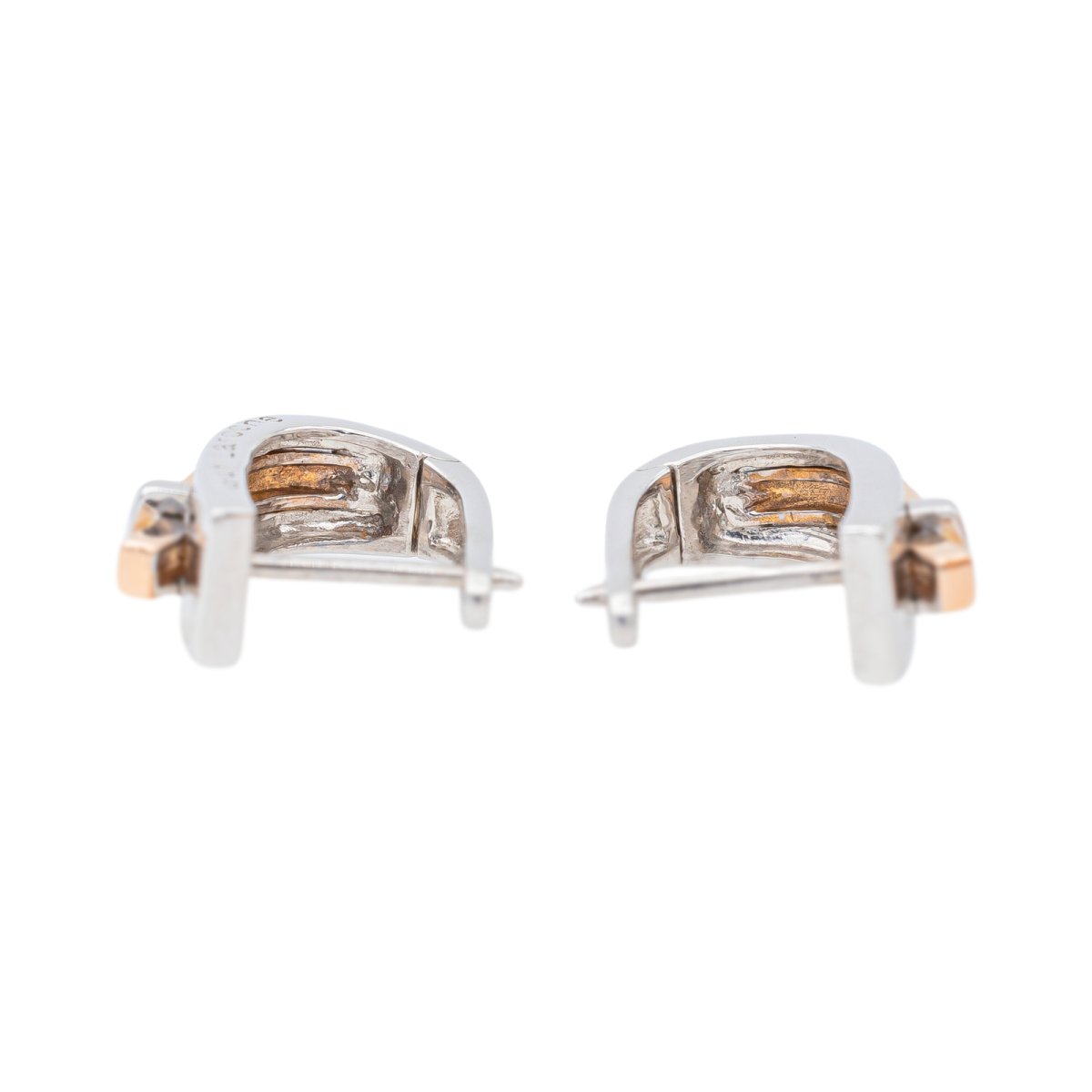 Boucles d'oreilles GUY LAROCHE Dormeuses en or blanc et or rose - Castafiore